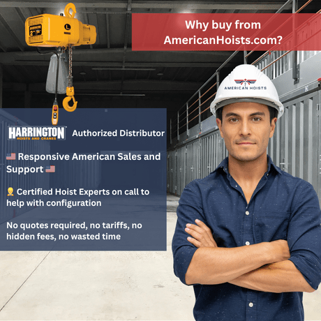 Harrington NER 20 Ton Chain Hoist - 3 Phase - 5.5 FPM - American Hoists
