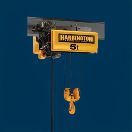 Harrington RY 5 Ton Electric Wire Rope Hoist - 3 Phase - 25ft Lift - American Hoists