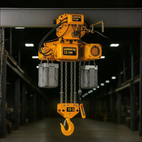Harrington NER 15 Ton Chain Hoist - 3 Phase - 7.5 FPM - American Hoists