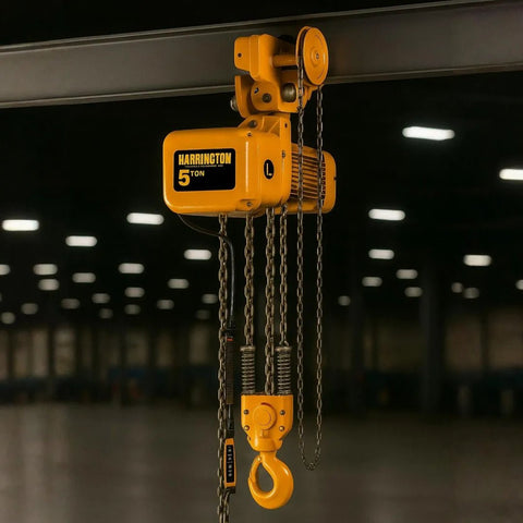 Harrington NER 5 Ton Chain Hoist - 3 Phase - 11 FPM - American Hoists