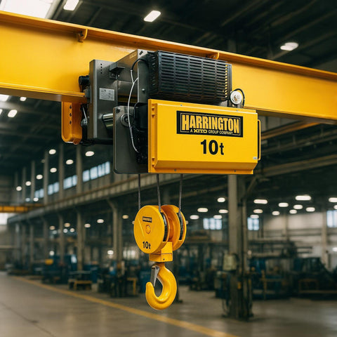 Harrington RY 10 Ton Electric Wire Rope Hoist - 3 Phase - 30ft Lift - American Hoists