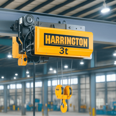 Harrington RY 3 Ton Electric Wire Rope Hoist - 3 Phase - 33ft Lift - American Hoists