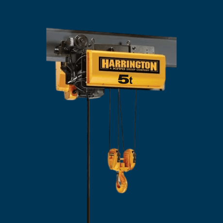 Harrington RY 5 Ton Electric Wire Rope Hoist - 3 Phase - 25ft Lift - American Hoists